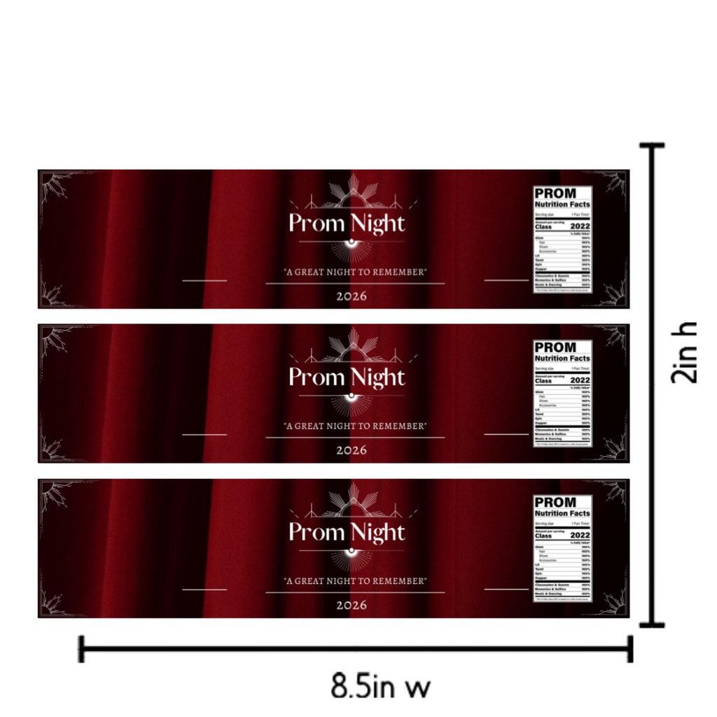 Prom Night 2026 Water bottle Labels|Party Table Decorations|12pcs|Glossy