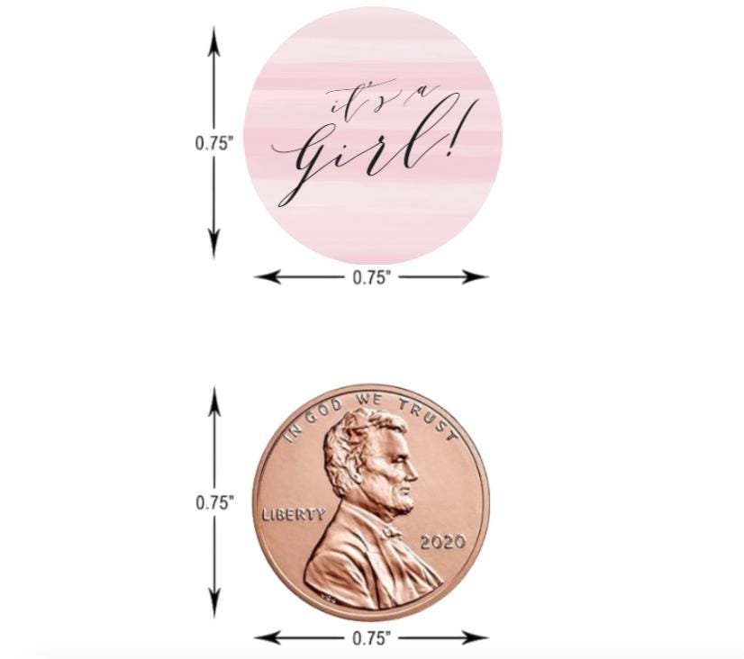 It’s a Girl|Baby Shower Mini Chocolate Labels | Pink Stripes |100ct| Glossy| Shower Treat Labels