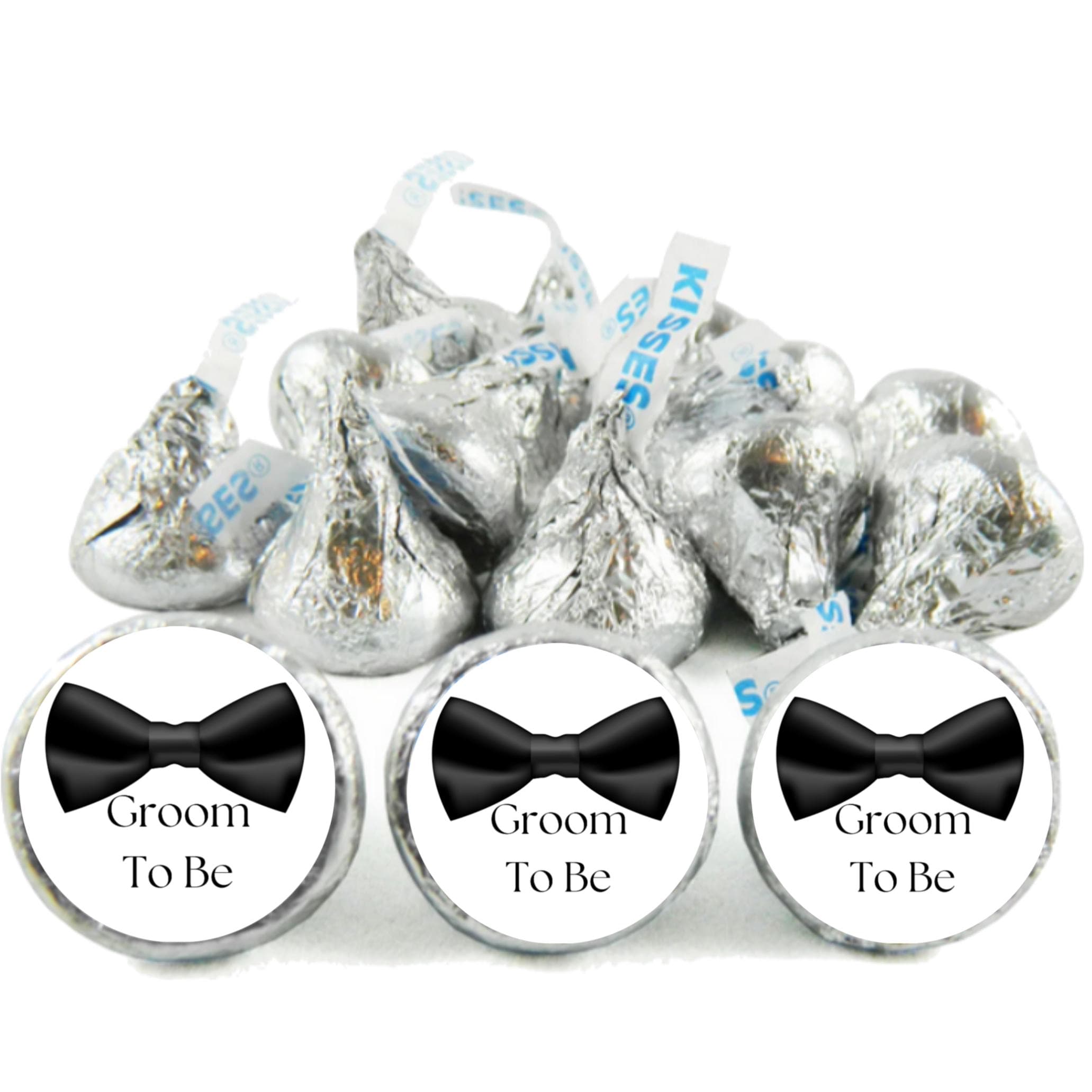 Groom To Be Party Stickers | 100 Glossy Peel & Stick Labels | Chocolate Candy Decor | Durable Self Adhesive