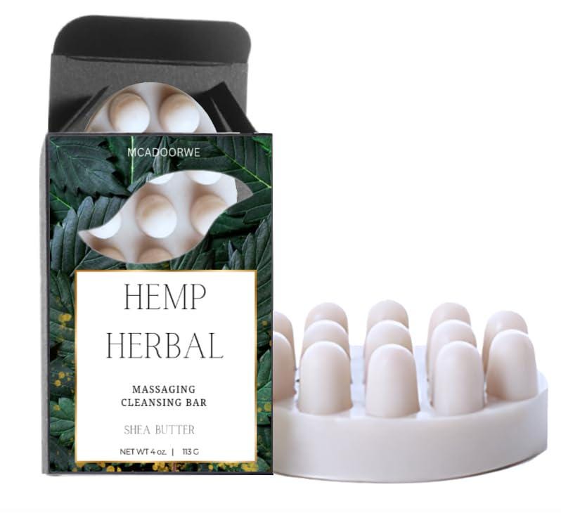 Hemp |Aromatherapy Massage Bath Bar|Shea Butter & Collagen Handmade Soap| Moisturizing Bath Bar
