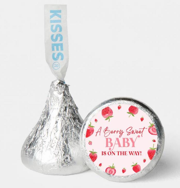 A Berry Sweet Baby Is On the Way Mini Candy Labels | Strawberry Baby Shower | 100ct| 0.75in