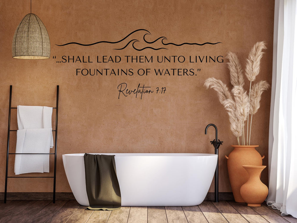 Revelation 7: 17 Bible Verse Wall Art | Faith Based Motivation | Vinyl Wall Decals