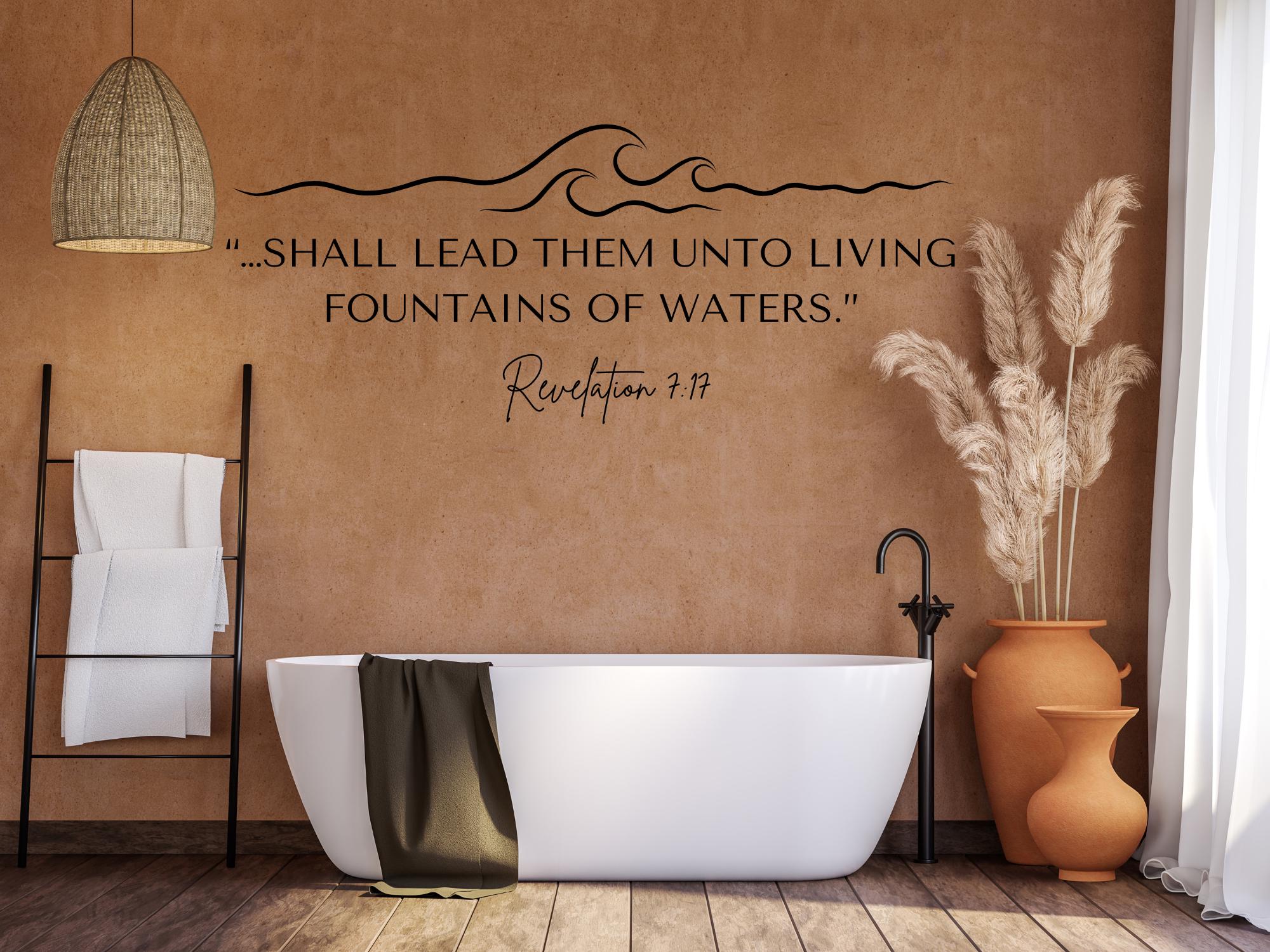 Revelation 7: 17 Bible Verse Wall Art | Faith Based Motivation | Vinyl Wall Decals