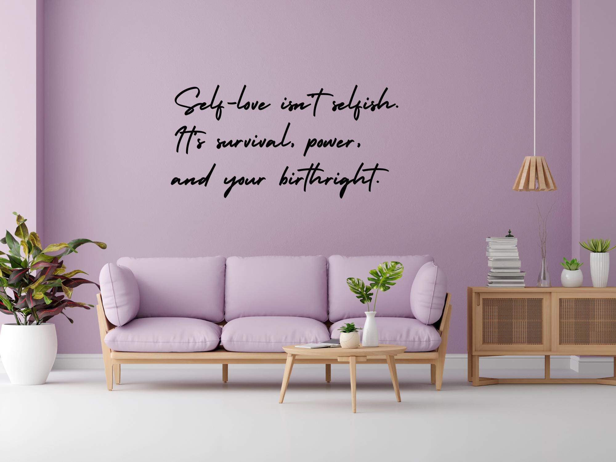 Self Love Isn’t Selfish Black Vinyl Wall Decal | Large Inspirational Quote |23.5in x 11.5in