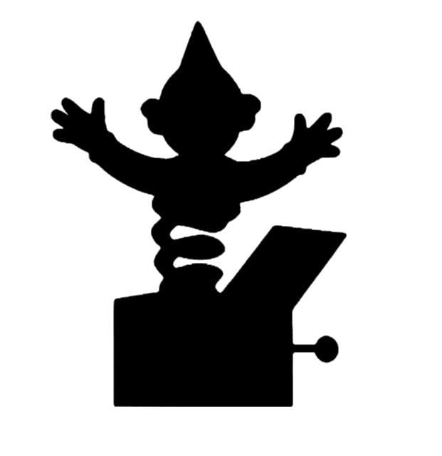 Jack in the Box Window Cling Decal | Large Christmas Silhouette Decal | Reusable| 15H