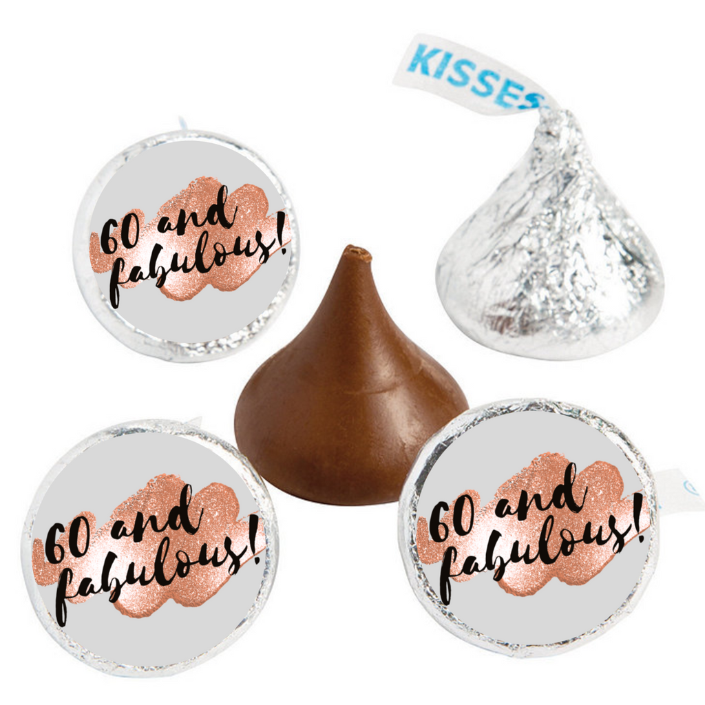 60 And Fabolous Candy Stickers | Birthday Party Treat Decorations |Milestone