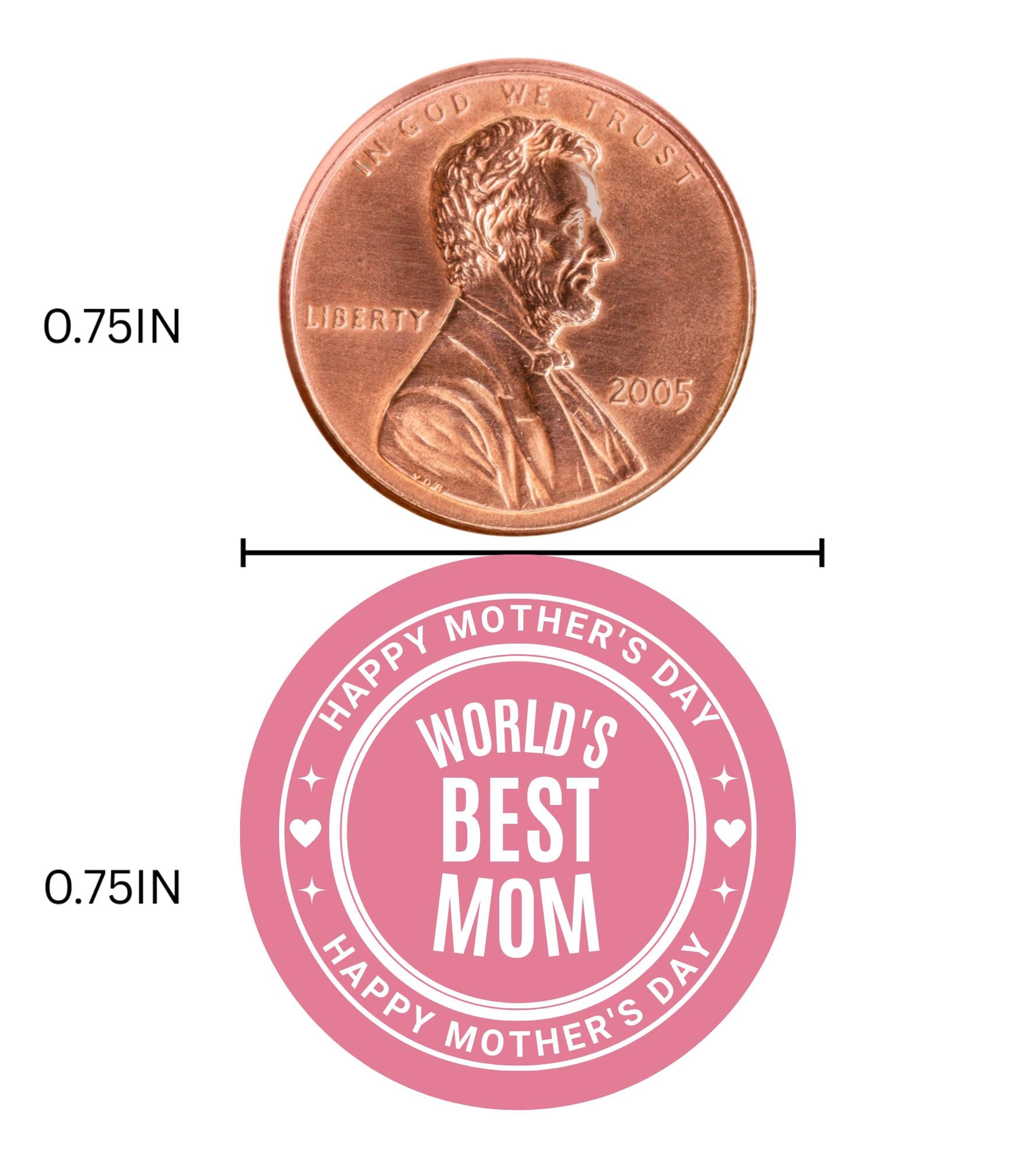 Mothers Day Candy Kiss Stickers | Worlds Best Mom Candy Labels | Pink Candy Kiss Sticker Set |100