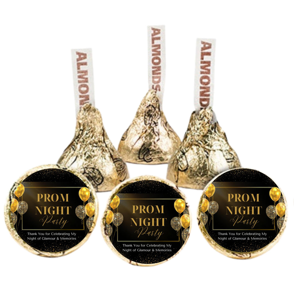 Prom Night Chocolate Stickers | 100 Peel & Stick Candy Labels | Glossy Durable Party Stickers | Self-Adhesive Candy Wraps