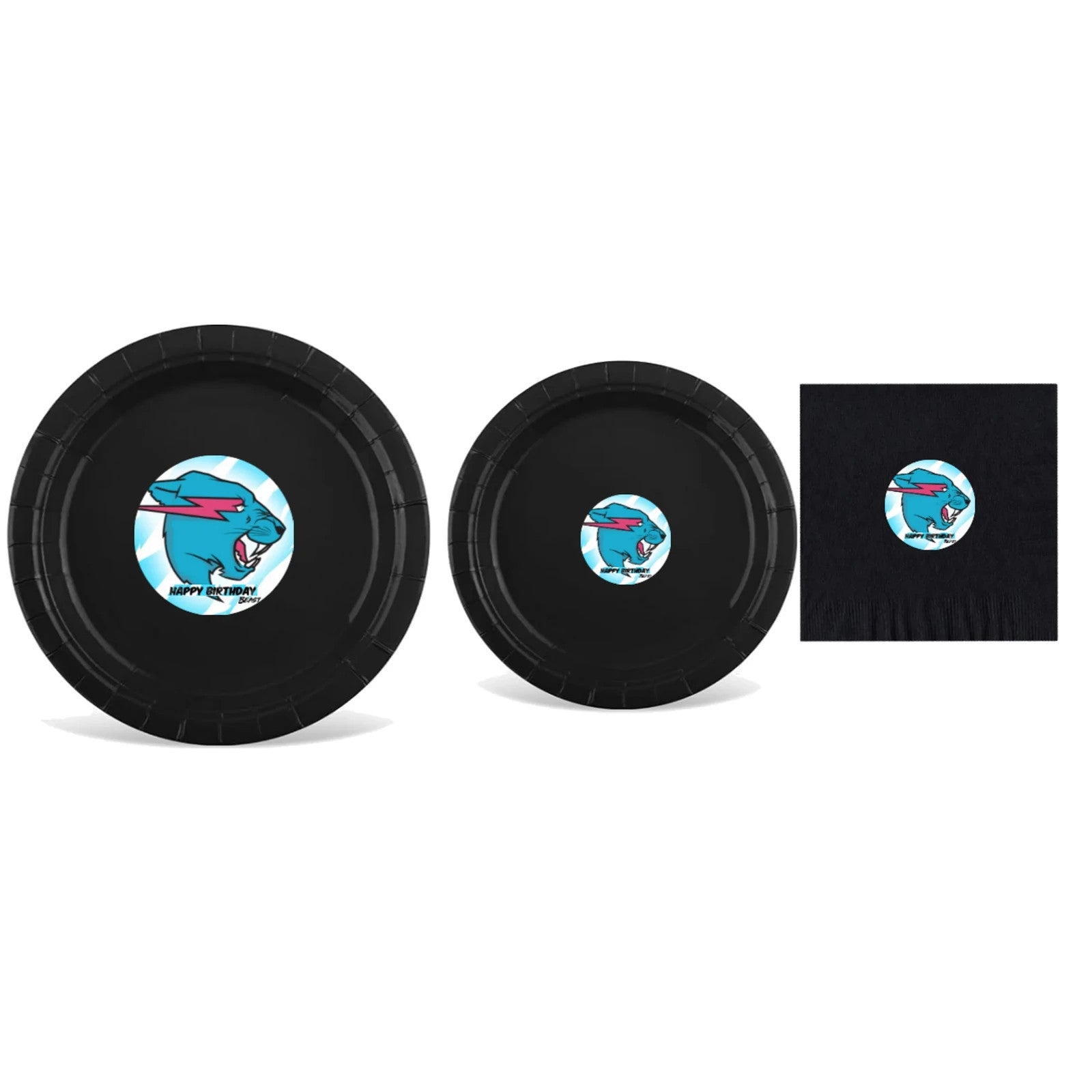 Happy Birthday beast Party Plate Set Disposable Custom party Plates and Napkins