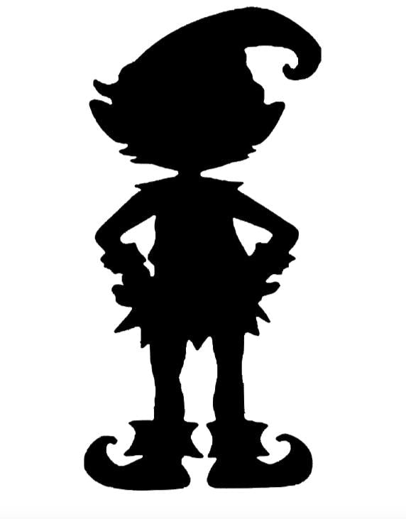 Christmas Elf Window Cling | Large Reusable Silhouette Decal | Holiday Window Decor