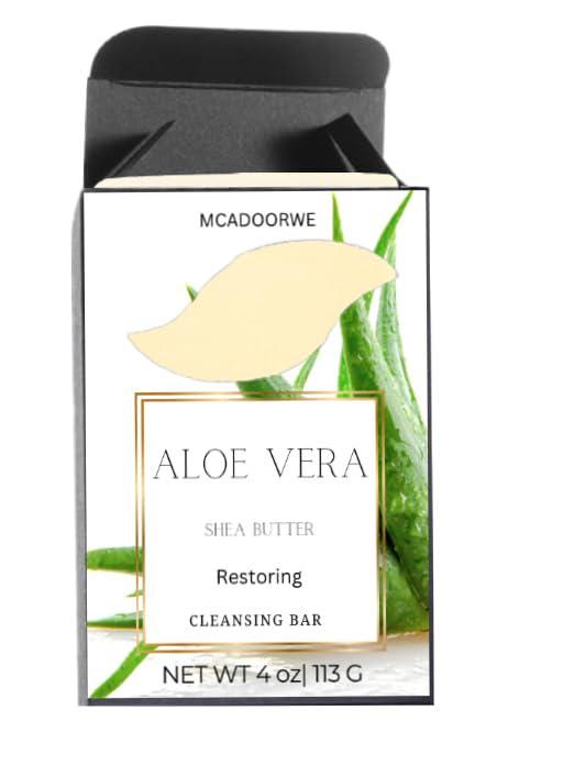 Aloe Vera Organic Cleansing Bar|Shea Butter & Collagen infused- Handmade Soap Bars| Moisturizing Bath Bar