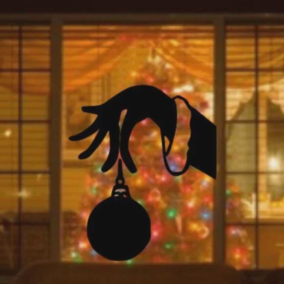 Christmas Ornament Window Cling Decal | Reusable | Durable