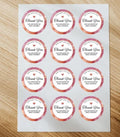 Business Thank You Stickers | 57 Pink Elegant Package Adhesive Labels | 1.75in Peel and Stick