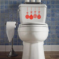 Christmas Ornament Toilet Decal | Holiday Red Vinyl Decor