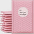 Decorative Round Sticker Labels, 2 Inch, Pink Hello Message, 60 Pack