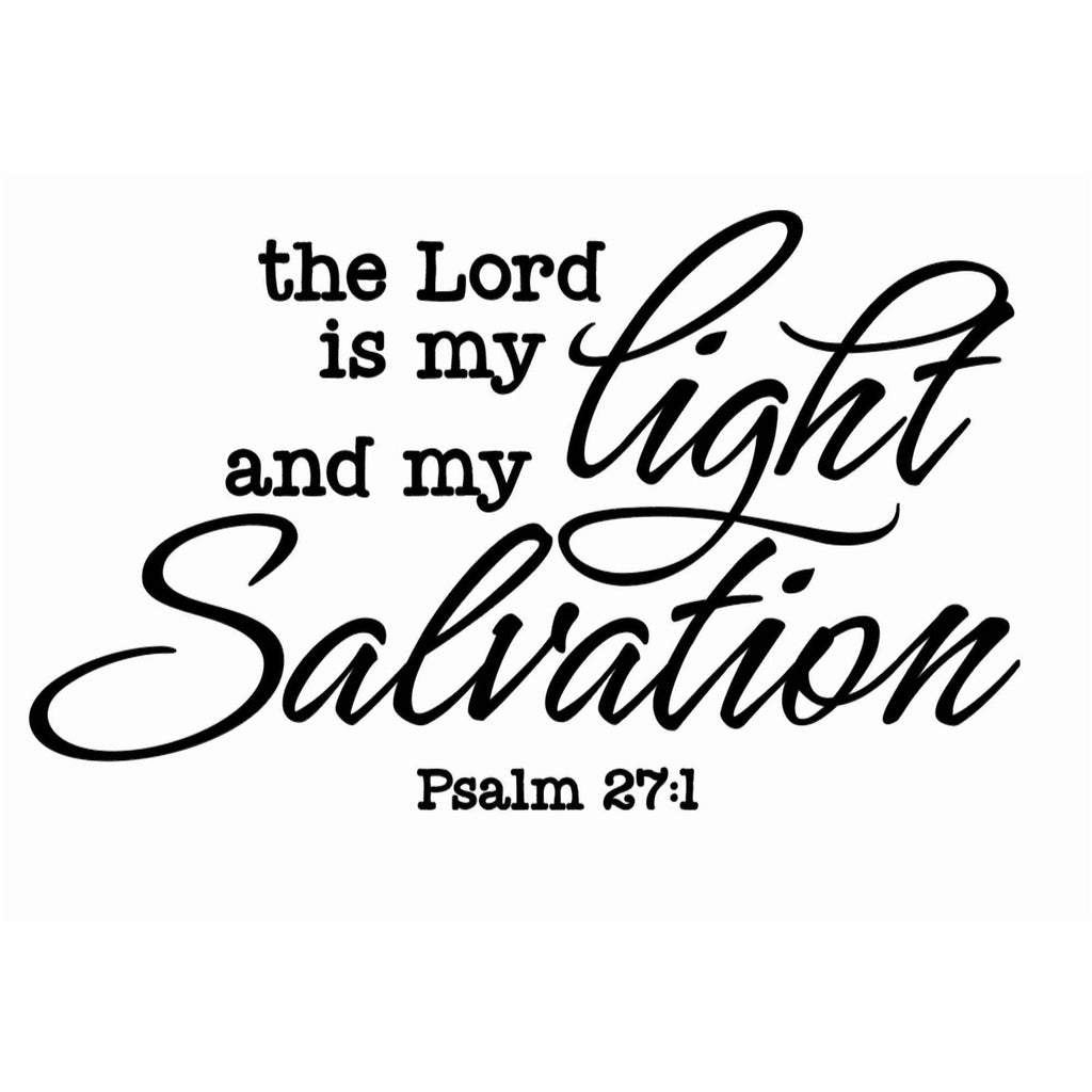 Psalm 27:1 Wall Decal, Religious Home Decor (19 inches)