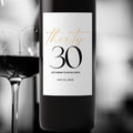 Personalized Name and Date 30th Birthday Wine Bottle Labels | Glossy| Set of 12|