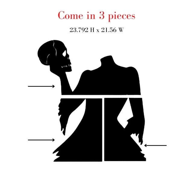 Spooky Woman Window Cling Silhouette Decal:Halloween Durable-Halloween Decor