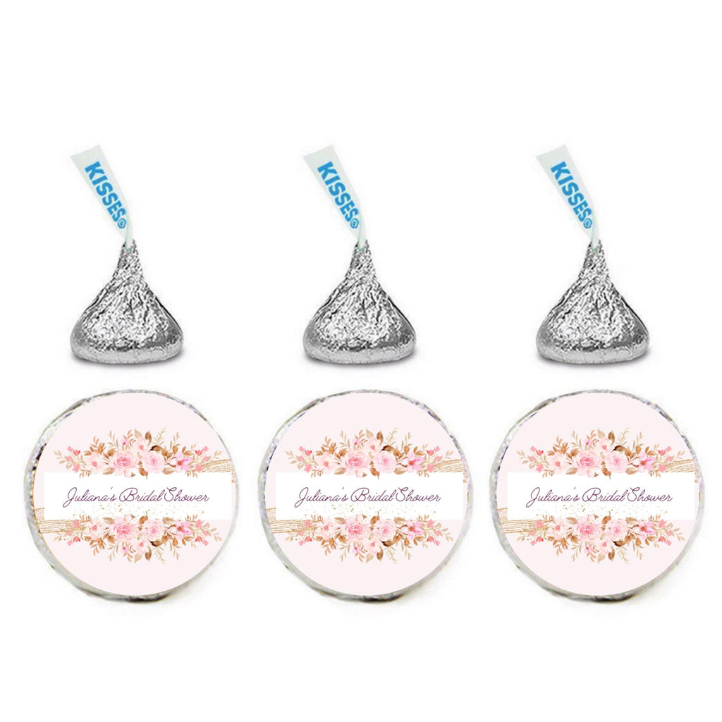 Personalized Bridal shower Chocolate Candy Kiss Labels|100ct|Glossy|0.75|Custom Name