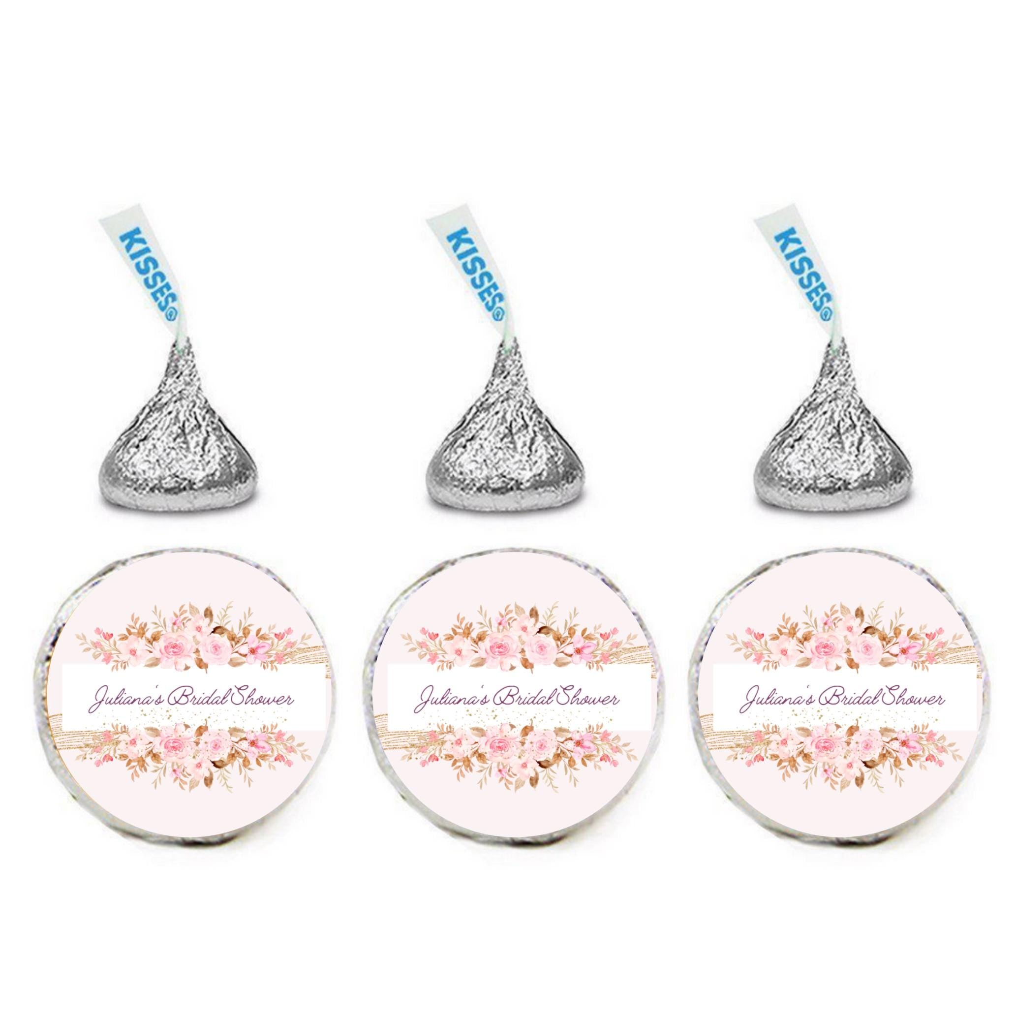 Personalized Bridal shower Chocolate Candy Kiss Labels|100ct|Glossy|0.75|Custom Name