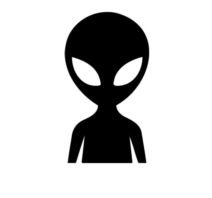 Reusable Alien Window Cling Decal | Large Silhouette Peel and Stick | 11.5 x 20 in