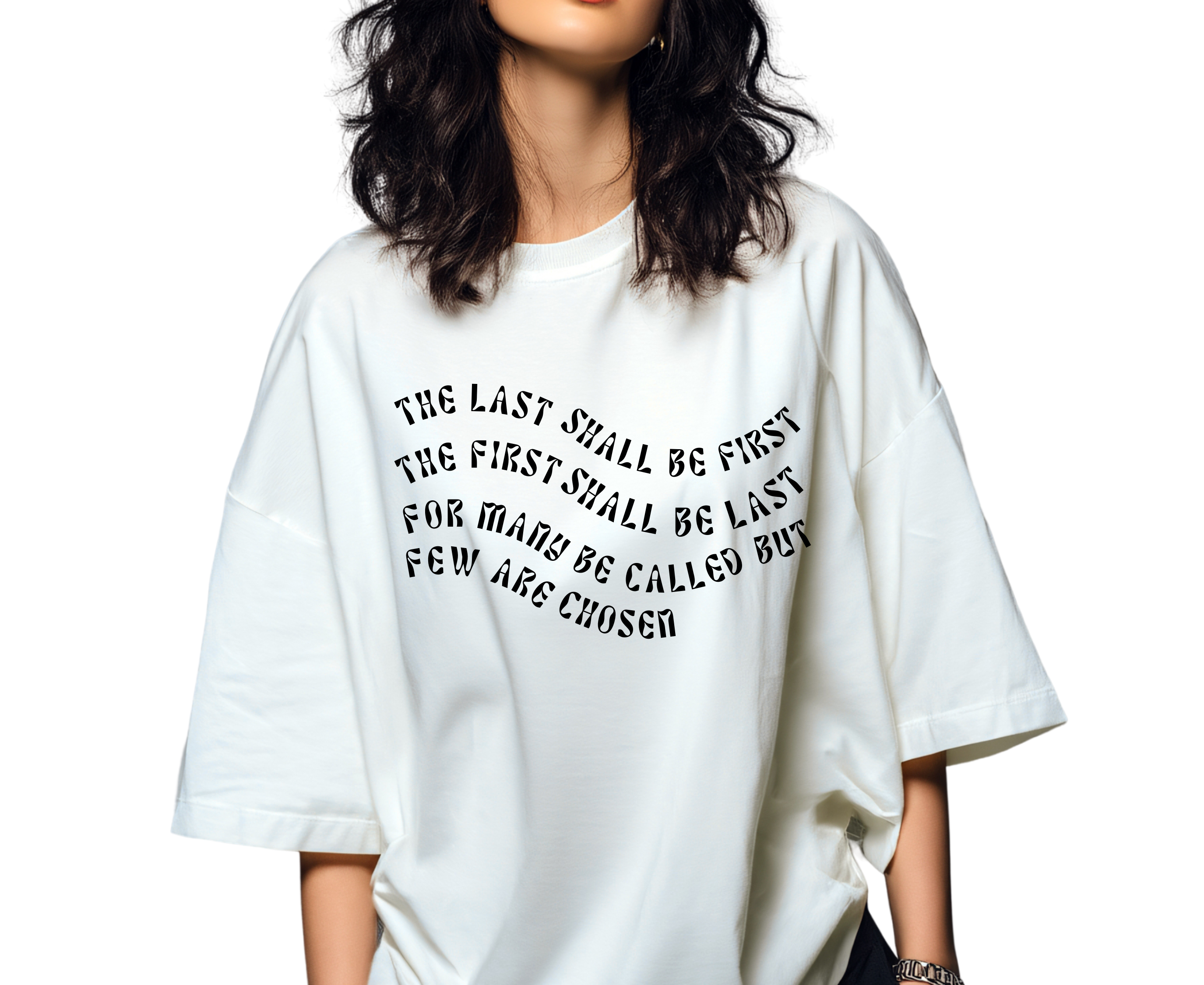 Matthew 20:16 Last Shall Be First| Biblical Vinyl Shirt Decal | Die-Cut Iron-On Vinyl for T-Shirts | Hoodie & Sweater Custom Decal | Iron-On
