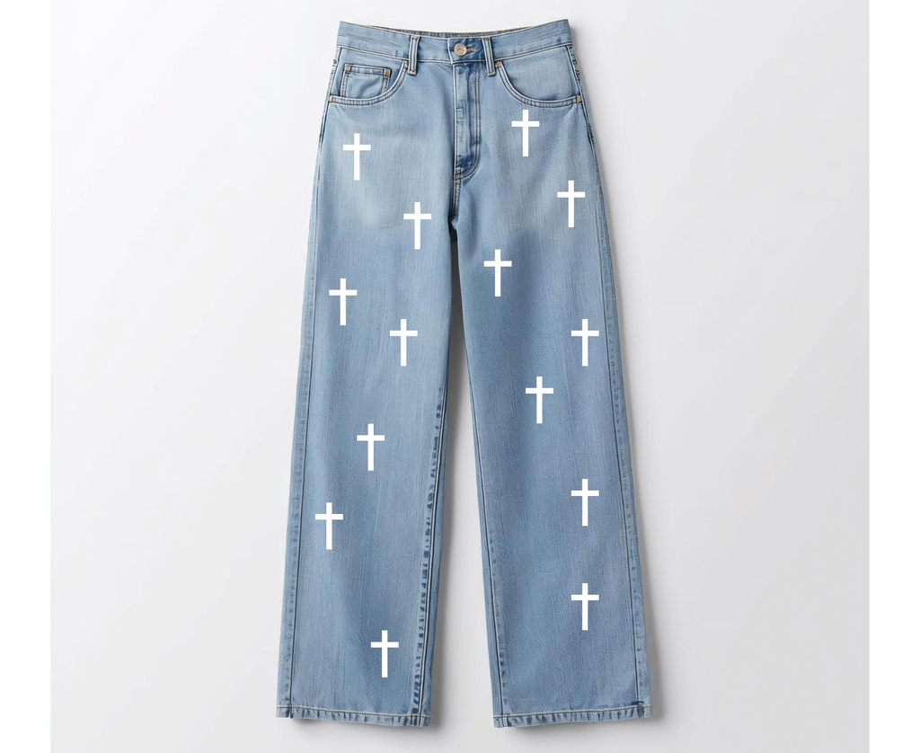 Iron On Heat Transfer Cross Vinyl | White Iron On Crosses | Multiple Sizes Included |30 Crosses