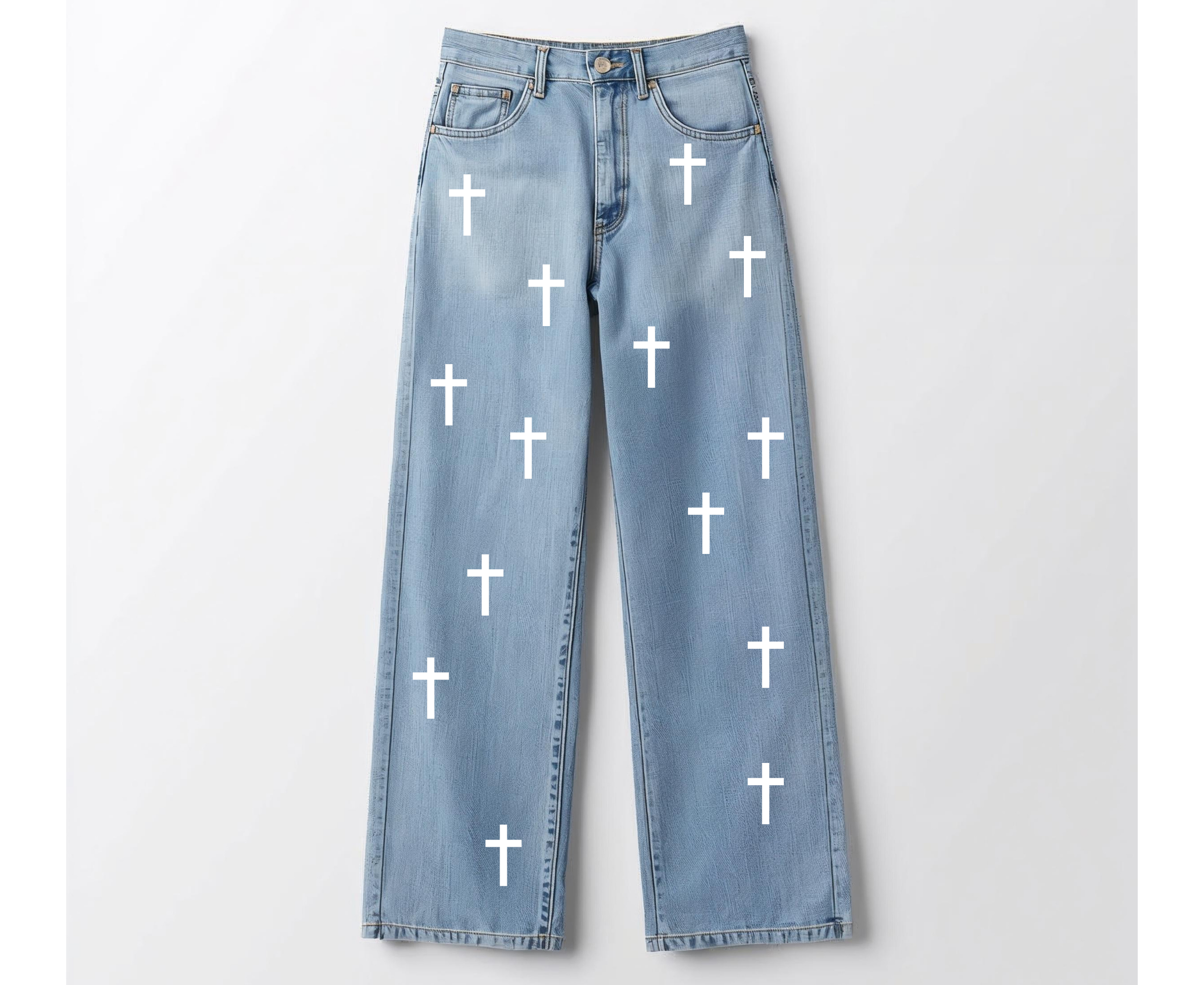 Iron On Heat Transfer Cross Vinyl | White Iron On Crosses | Multiple Sizes Included |30 Crosses