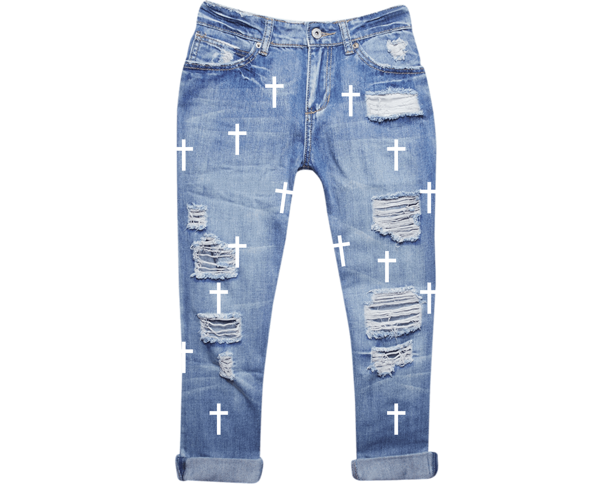 Iron On Heat Transfer Cross Vinyl | White Iron On Crosses | Multiple Sizes Included |30 Crosses