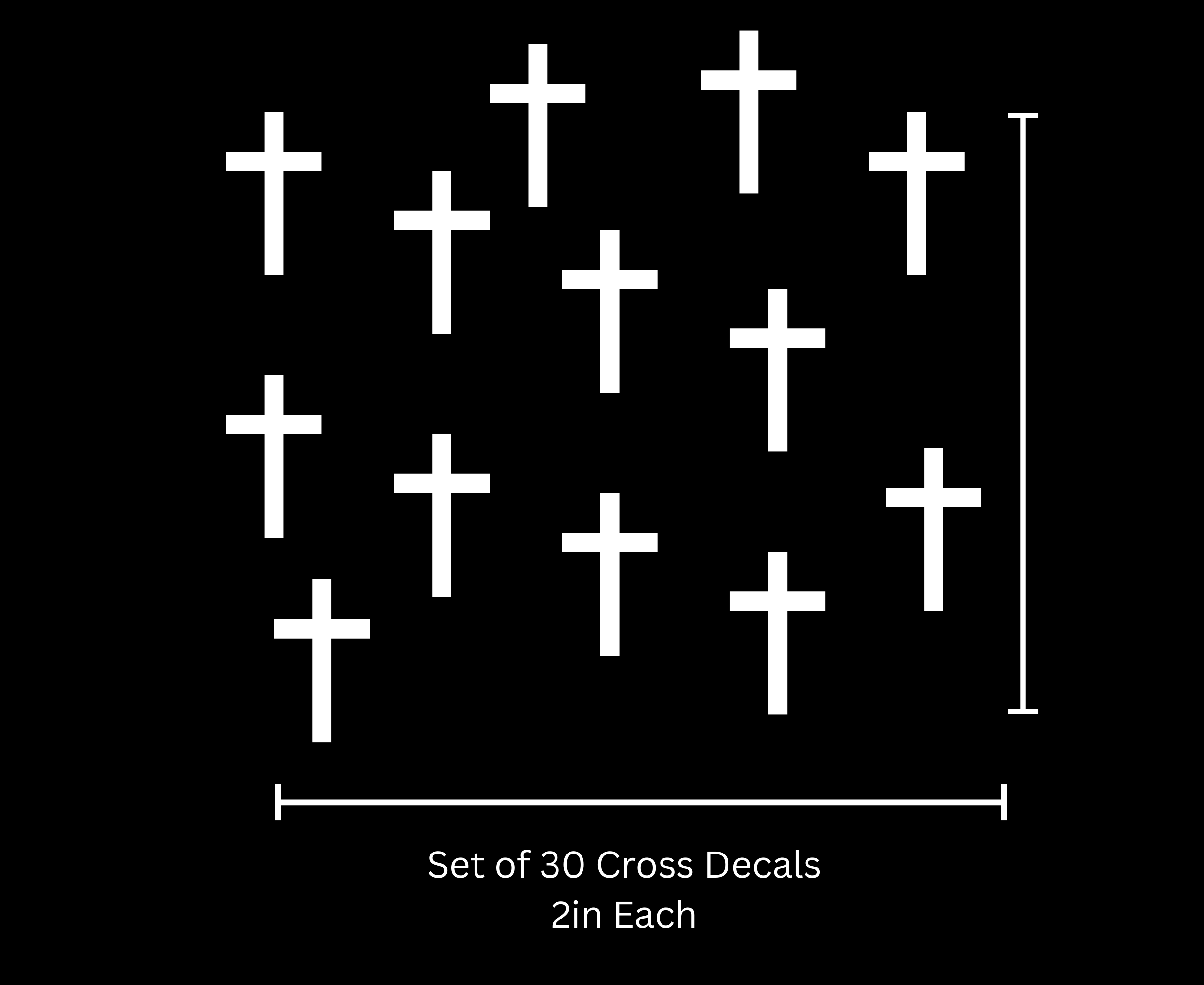Iron On Heat Transfer Cross Vinyl | White Iron On Crosses | Multiple Sizes Included |30 Crosses