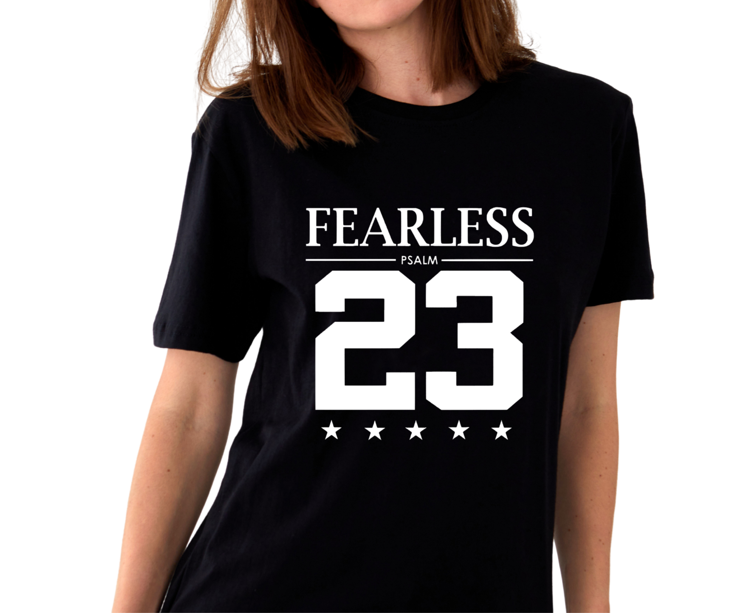Fearless Psalm 23 Iron Vinyl Decal | Die-Cut Fearless Psalm 23 Tee Design | Iron-On Psalm 23 Fearless Graphic | Psalm 23 Iron-On Transfer