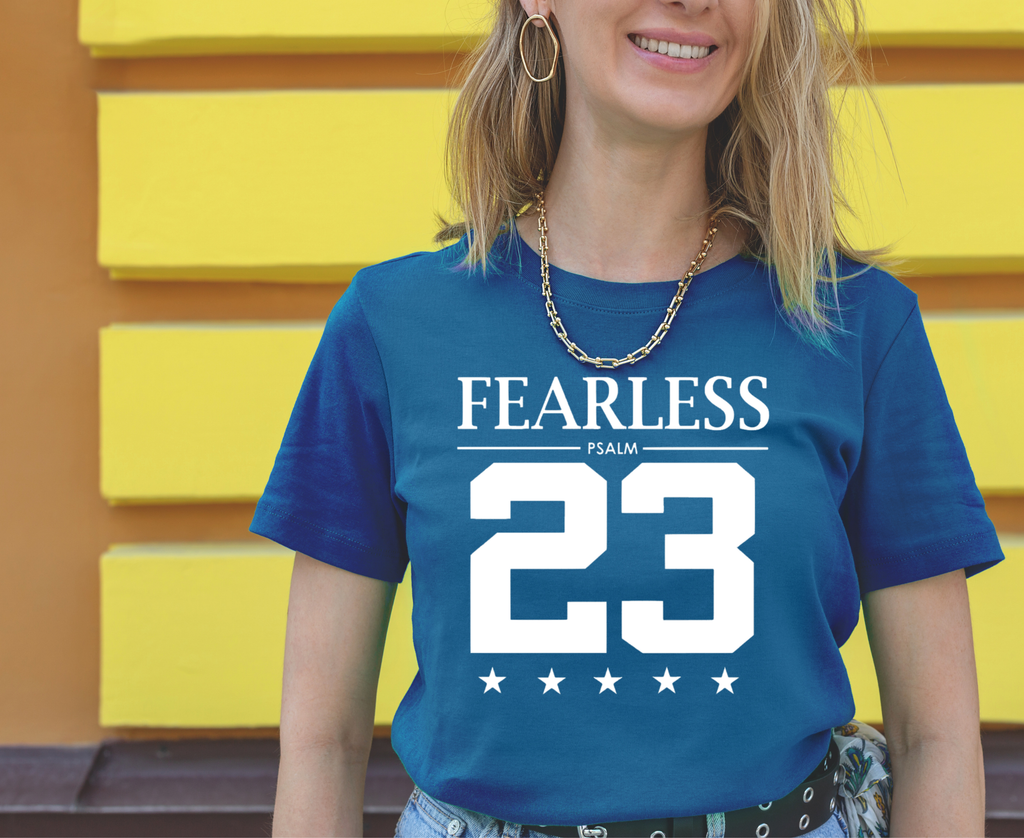 Fearless Psalm 23 Iron Vinyl Decal | Die-Cut Fearless Psalm 23 Tee Design | Iron-On Psalm 23 Fearless Graphic | Psalm 23 Iron-On Transfer