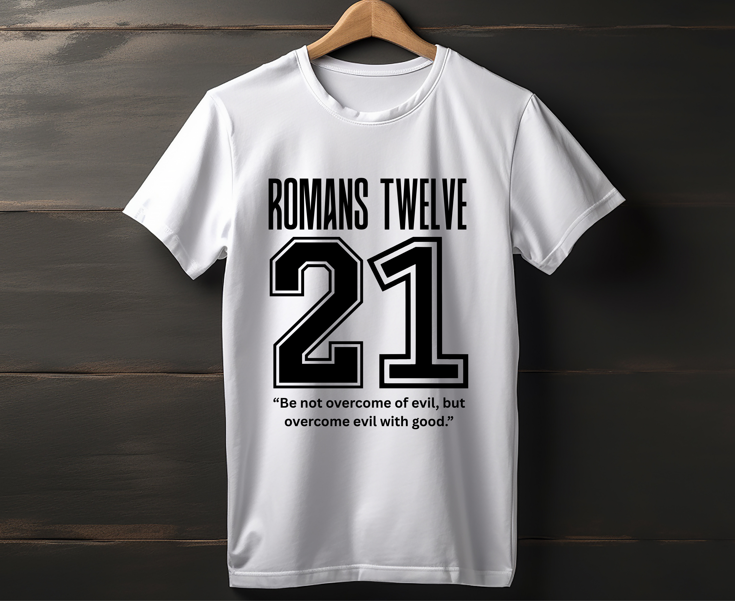 Romans Twelve 21 Iron Vinyl Decal | Die-Cut Romans 12:21 Tee Design | Iron-On Romans Twelve Scripture | Romans 12 Iron-On