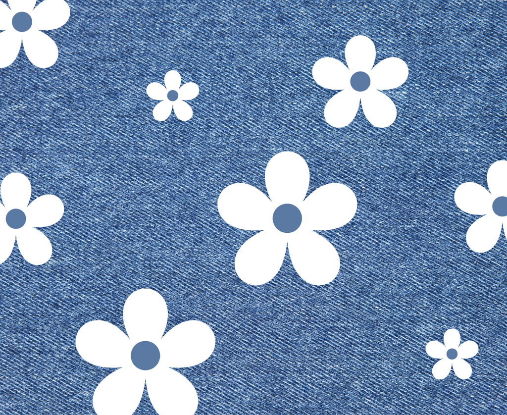 White Iron On Boho Flower Set | 30 Vinyl Flowers | Multiple Sizes 1in–4in | Fabric Heat Transfer
