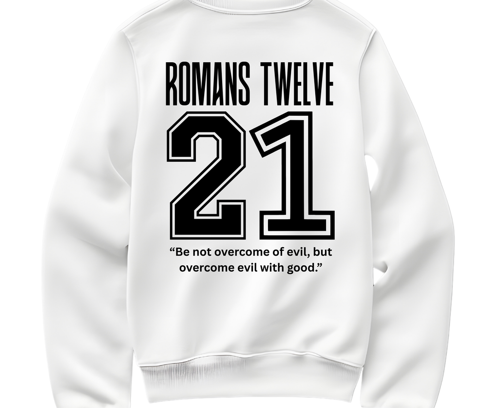 Romans Twelve 21 Iron Vinyl Decal | Die-Cut Romans 12:21 Tee Design | Iron-On Romans Twelve Scripture | Romans 12 Iron-On