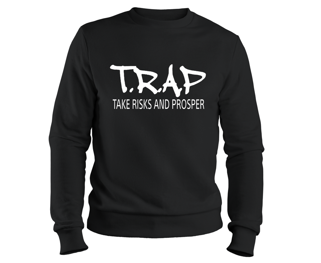 Trap Quote Iron On Design | Take Risks And Prosper Text | White Vinyl |Heat Transfer Graphic | No Background