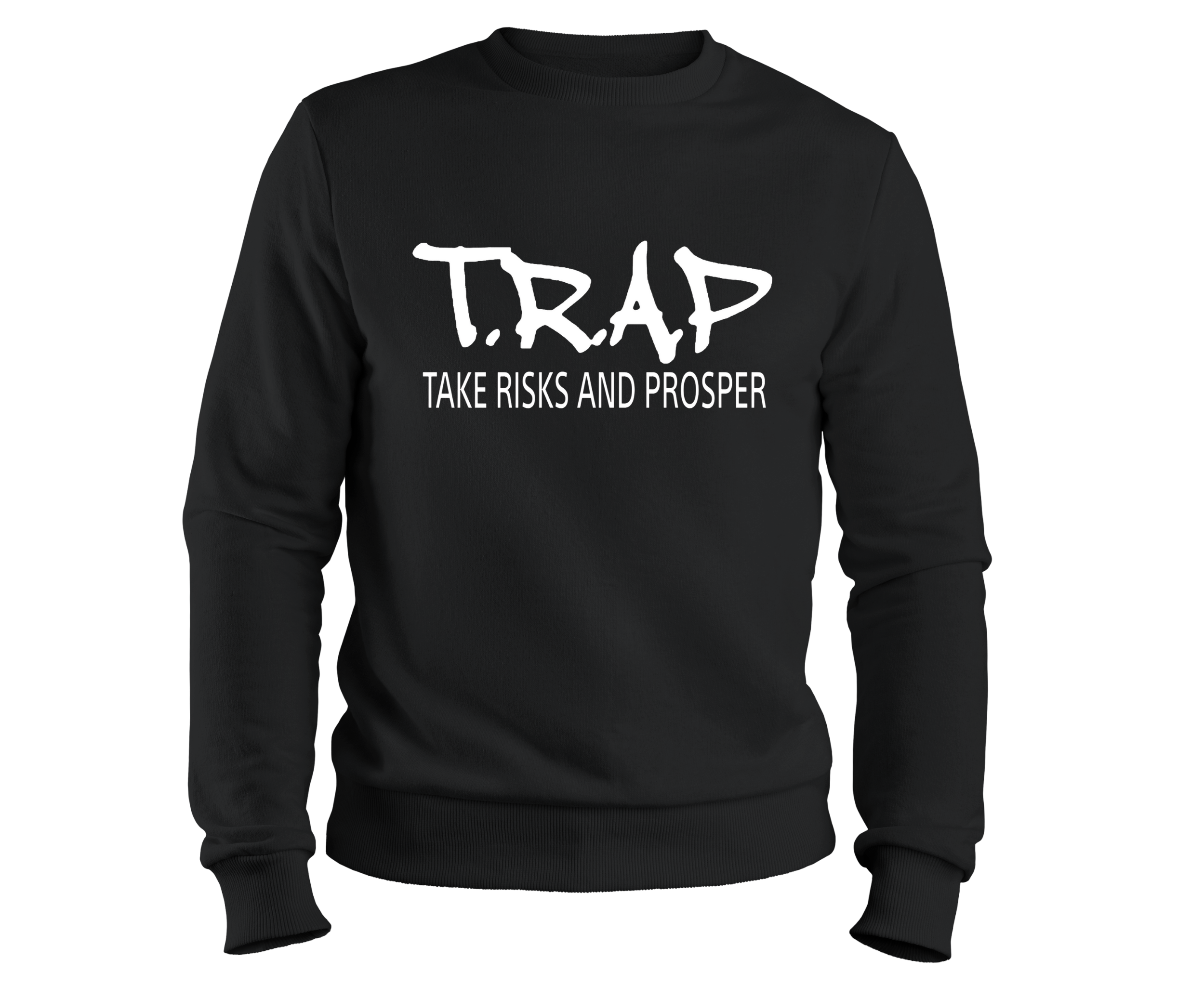 Trap Quote Iron On Design | Take Risks And Prosper Text | White Vinyl |Heat Transfer Graphic | No Background