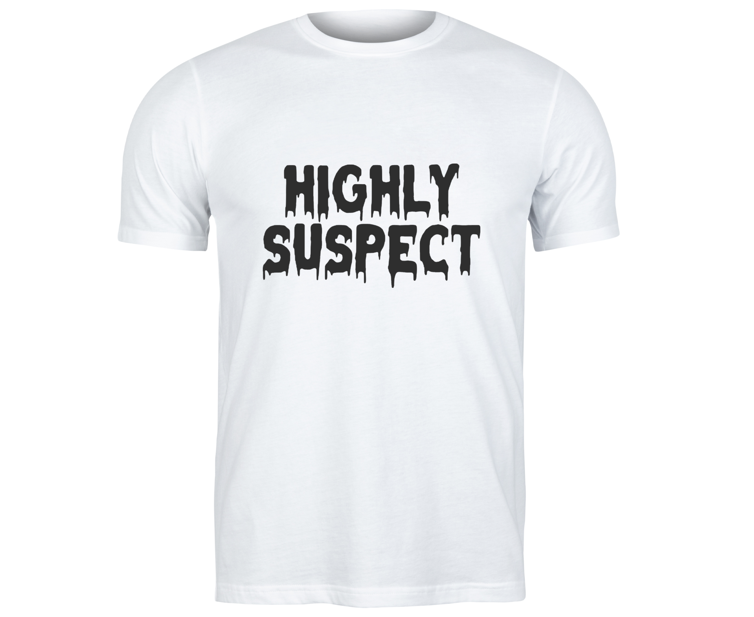 Highly Suspect Iron On Vinyl Decal | Bold Statement Text | Heat Transfer HTV | No Background