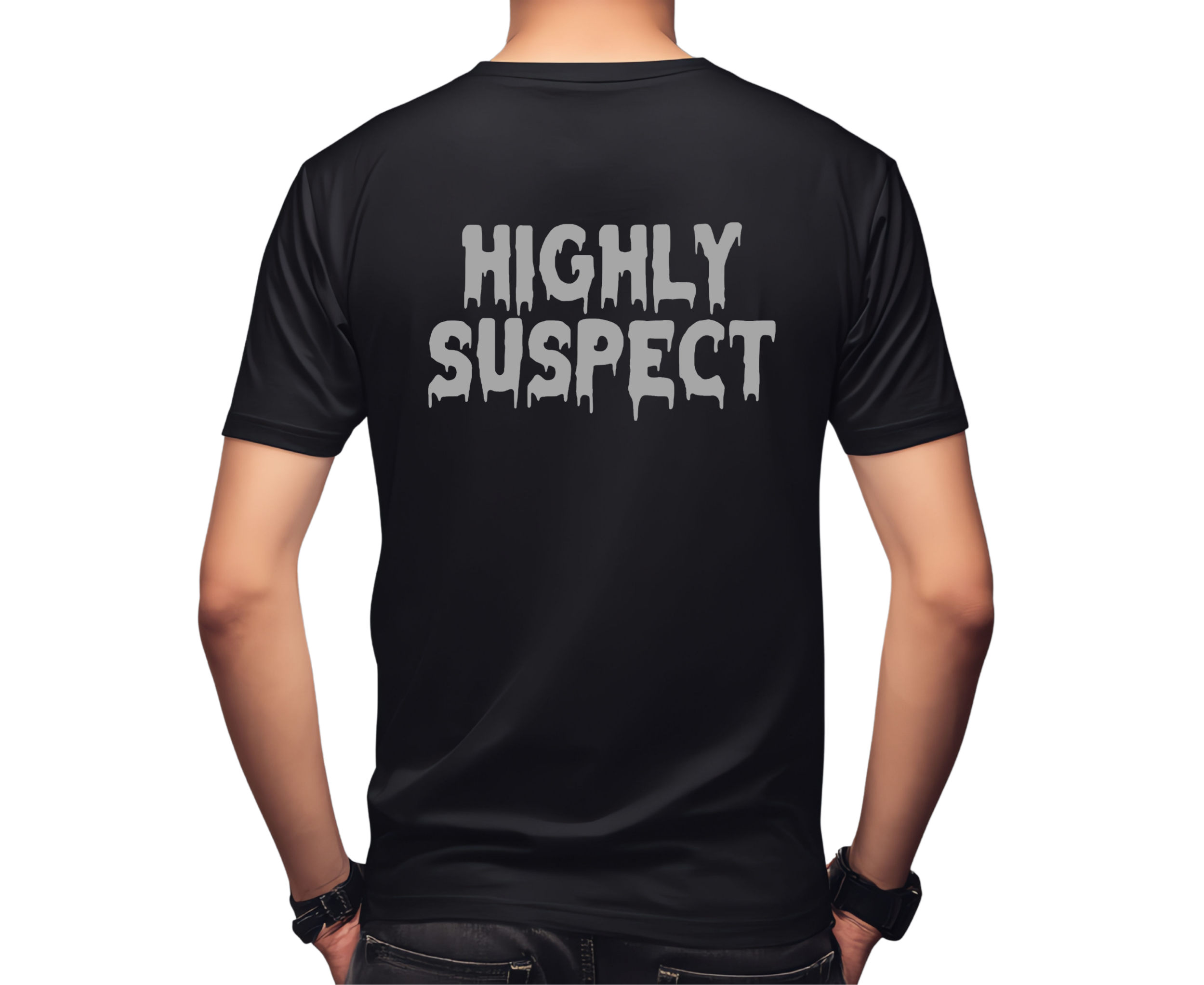 Highly Suspect Iron On Vinyl Decal | Bold Statement Text | Heat Transfer HTV | No Background