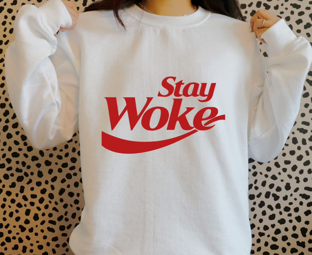 Stay Woke Iron On Vinyl Decal | Motivational Statement | Heat Transfer HTV | No Background