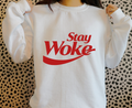 Stay Woke Iron On Vinyl Decal | Motivational Statement | Heat Transfer HTV | No Background