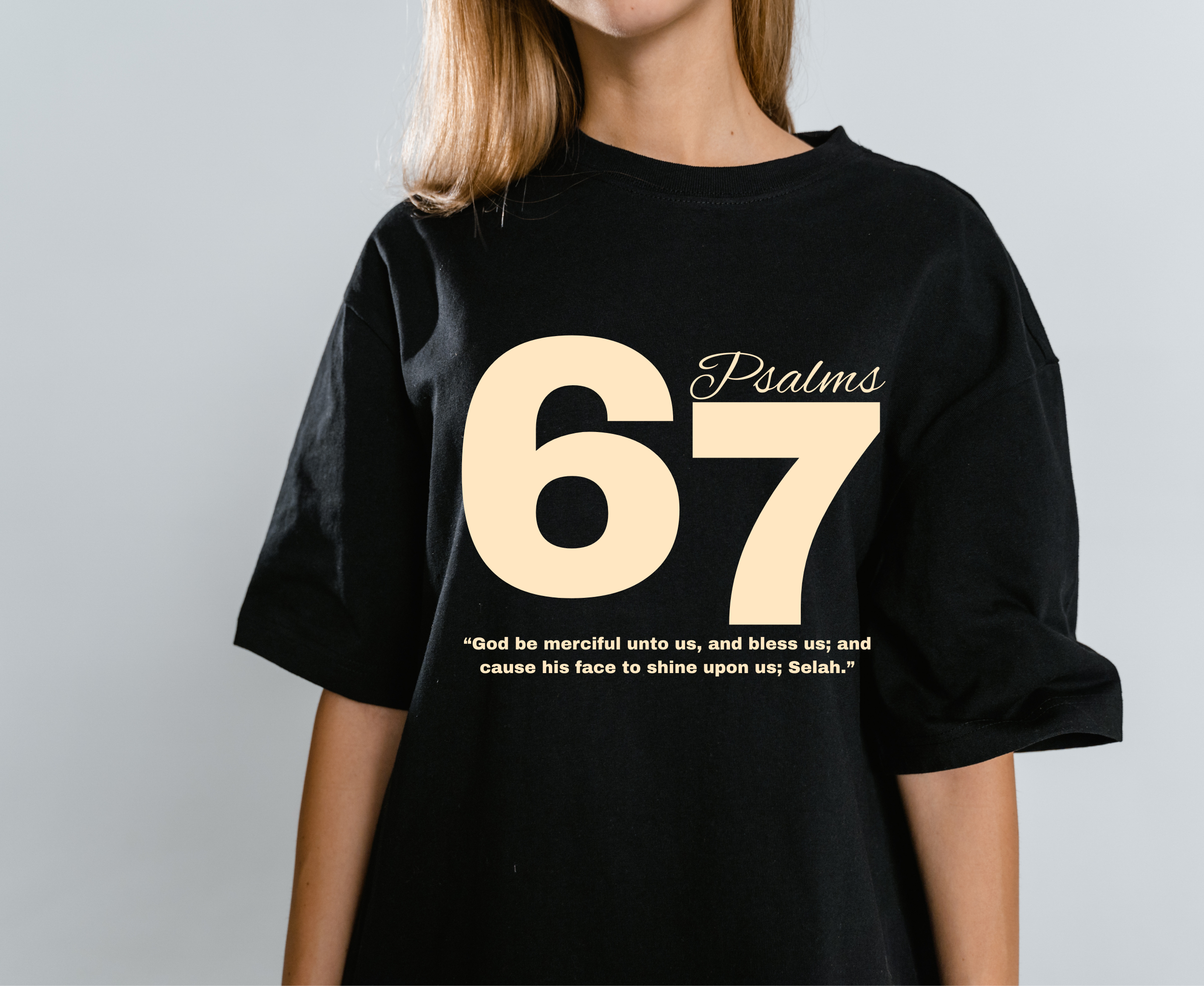 Psalms 67 Iron On Vinyl Decal | Faith Based Scripture Design | Heat Transfer HTV | No Background