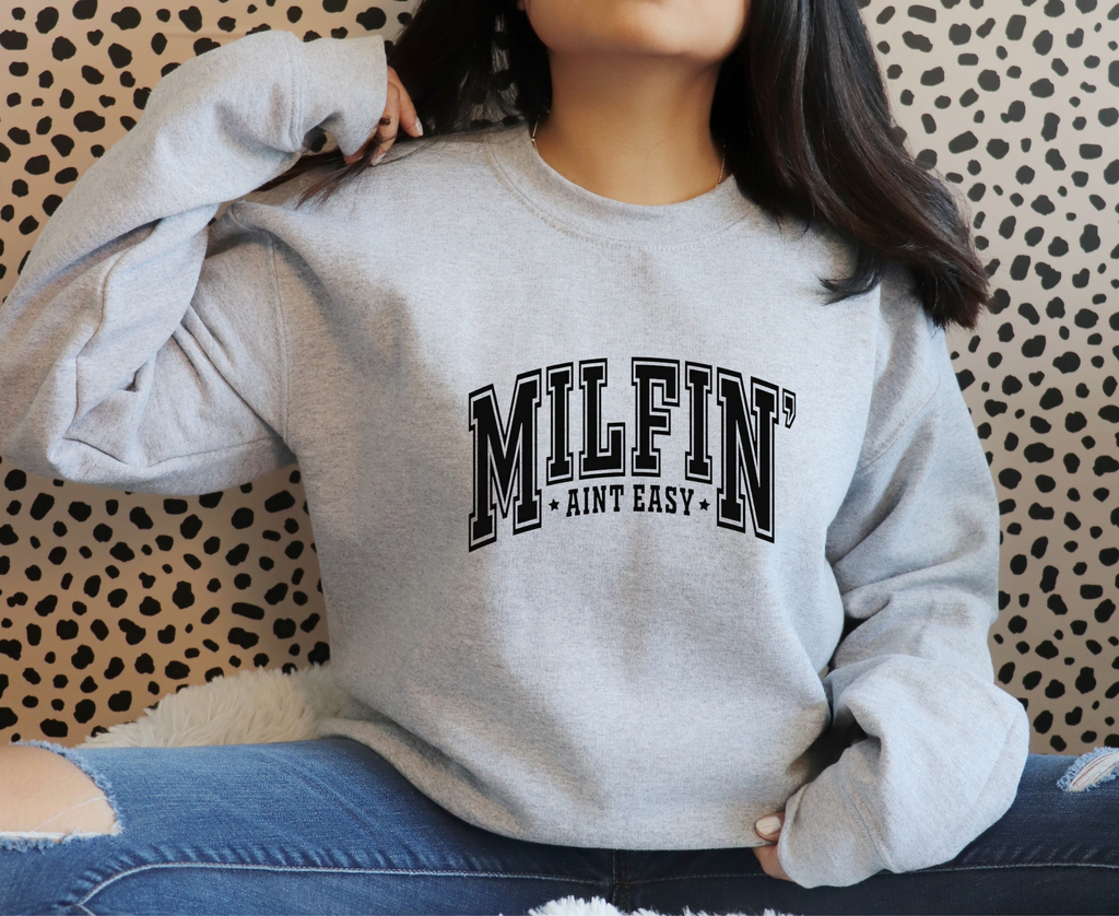 Milfin Ain’t Easy Iron On Vinyl sheet | Black Text Statement | Heat Transfer HTV | No Background