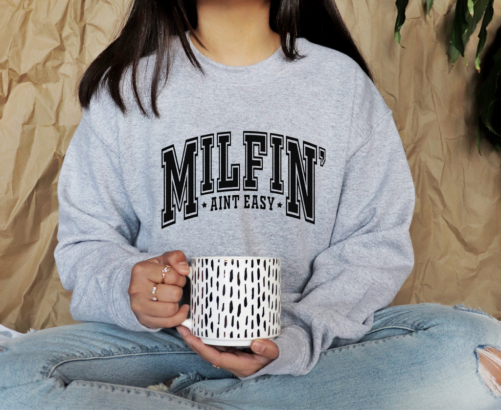 Milfin Ain’t Easy Iron On Vinyl sheet | Black Text Statement | Heat Transfer HTV | No Background