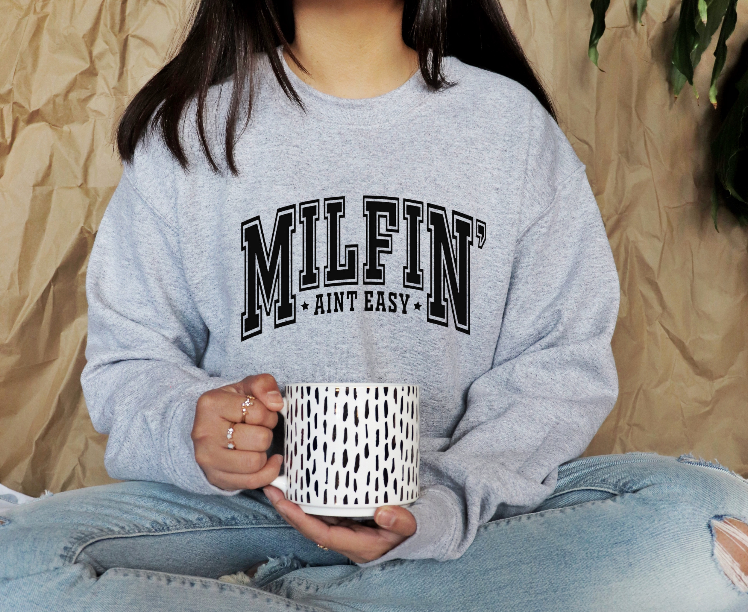 Milfin Ain’t Easy Iron On Vinyl sheet | Black Text Statement | Heat Transfer HTV | No Background