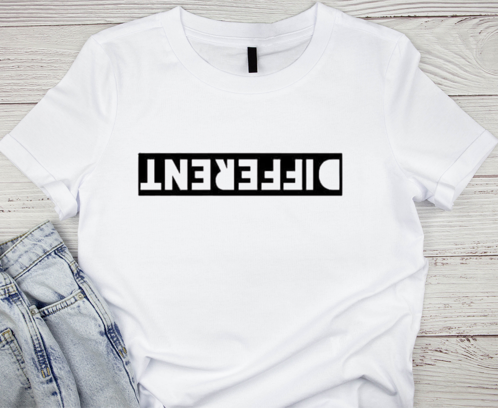 Different Quote Iron On Vinyl Decal | Custom Fabric Vinyl Graphic| Minimal Statement Text | Heat Transfer HTV | No Background