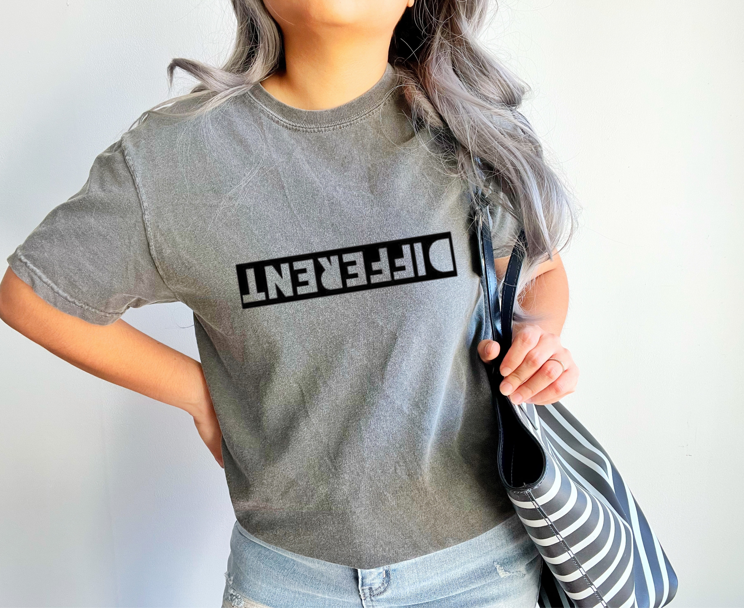 Different Quote Iron On Vinyl Decal | Custom Fabric Vinyl Graphic| Minimal Statement Text | Heat Transfer HTV | No Background