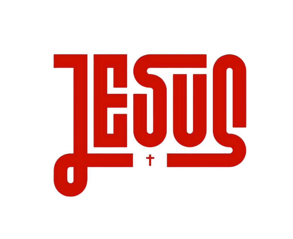 Jesus Iron On Heat Transfer Vinyl | Bold Red Scripture Word | Faith Based HTV | Custom Heat Transfer | No Background