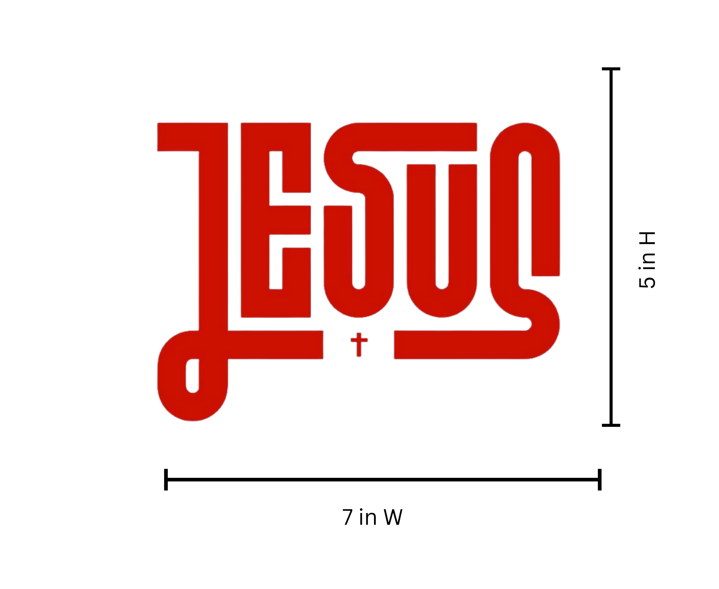 Jesus Iron On Heat Transfer Vinyl | Bold Red Scripture Word | Faith Based HTV | Custom Heat Transfer | No Background