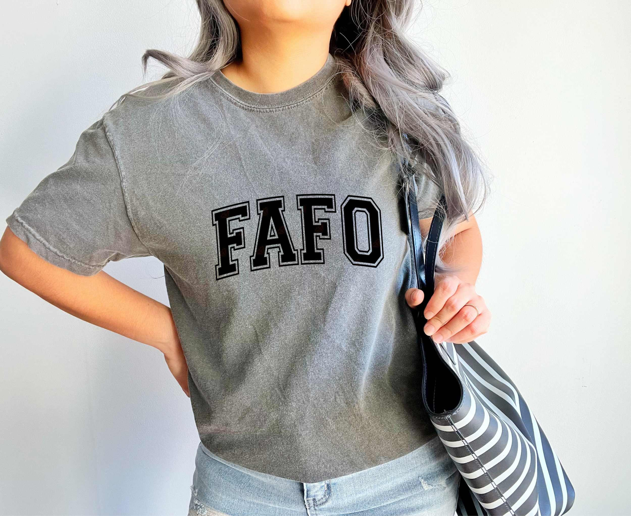 FAFO Quote Iron On | Black Fabric Vinyl Graphic |Heat Transfer HTV | No Background
